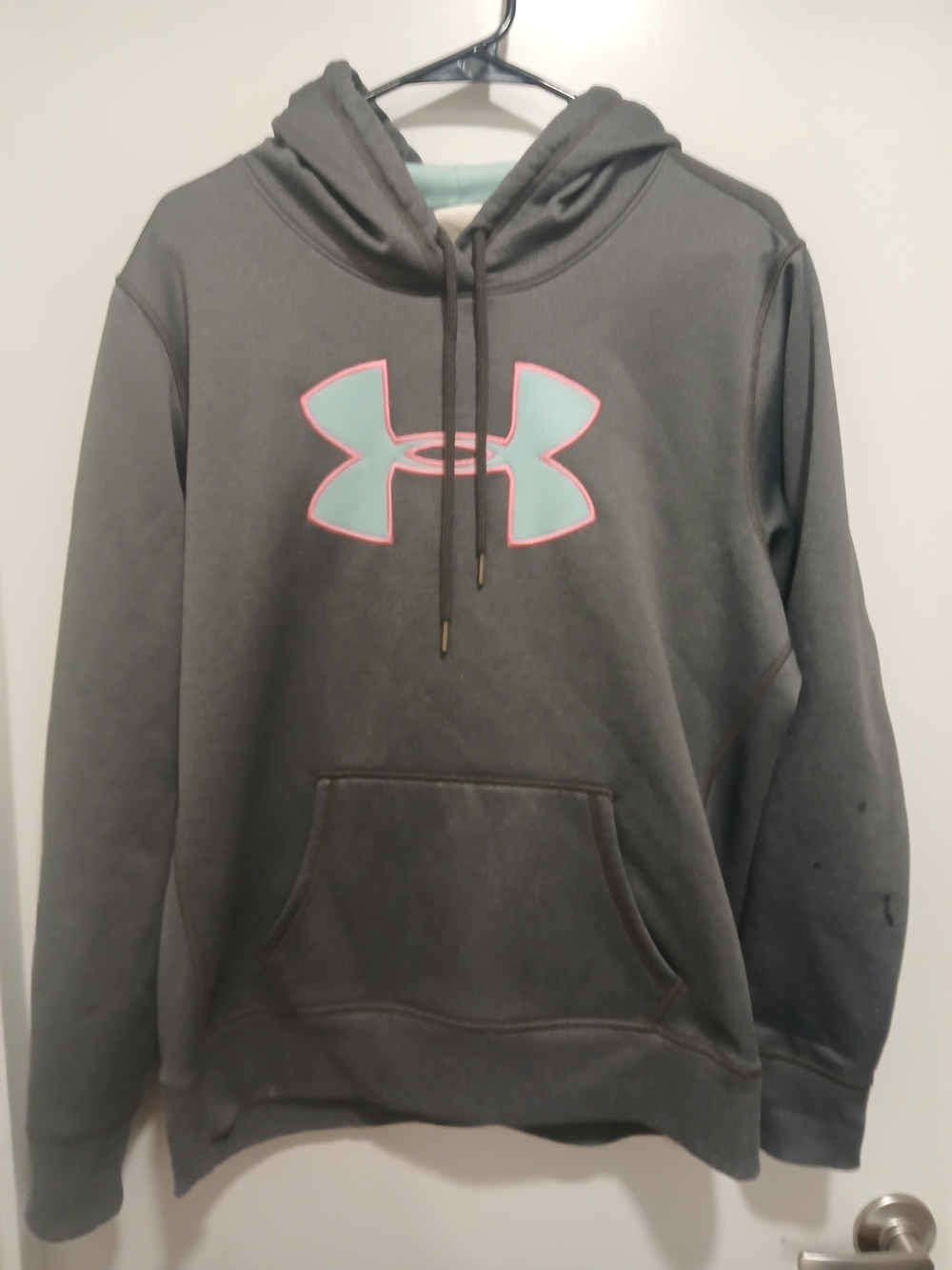 Under Armour Charcoal Hoodie with Mint Logo